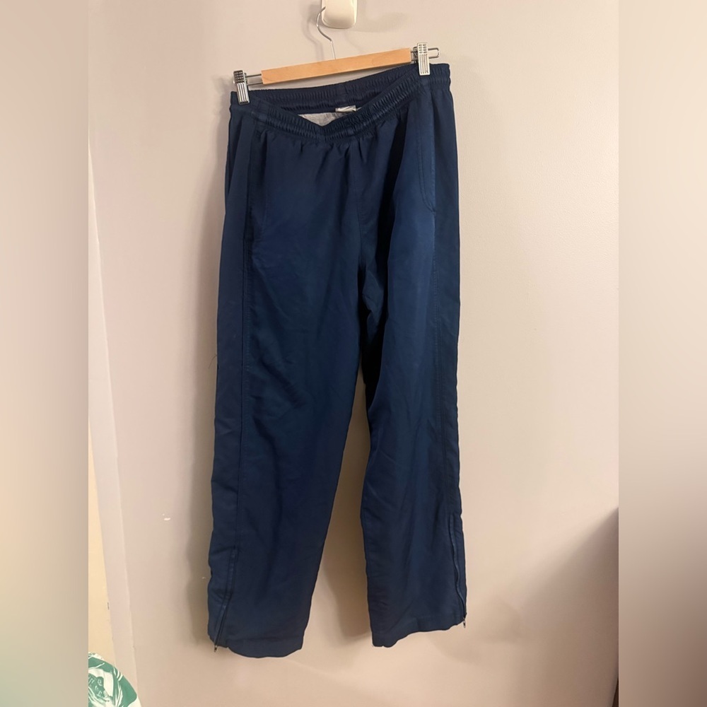 Nike Sportswear Navy Track Pants Y2K Vintage Zip Ankle Warm Up Joggers Men's M